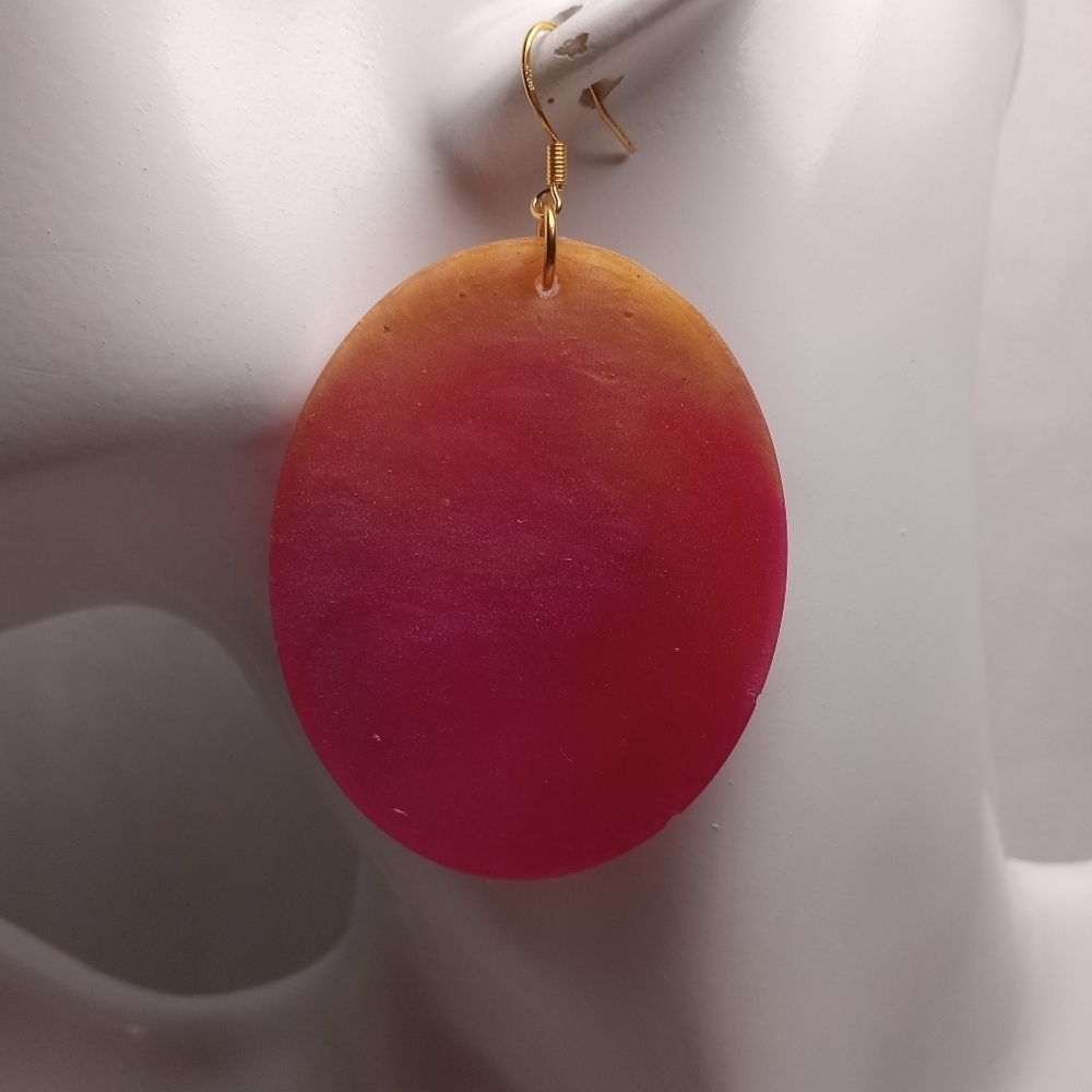 Elegant Pink and Orange Dangle Earrings